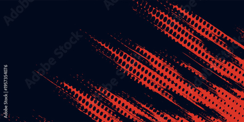 fast-paced abstract composition using sharp red diagonal lines over a black base, creating a sense of raw power, speed, and grit