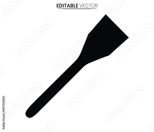 Black spatula illustration a kitchen utensil design in a stark silhouette