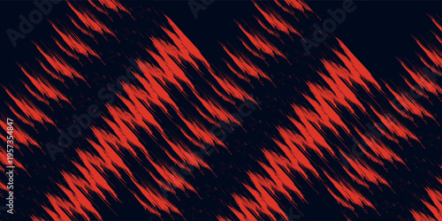 fast-paced abstract composition using sharp red diagonal lines over a black base, creating a sense of raw power, speed, and grit