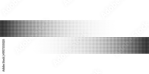 Dotted gradient vector illustration, white and black halftone background, horizontal seamless dotted lines, monochrome dots texture backdrop, retro effect. modern