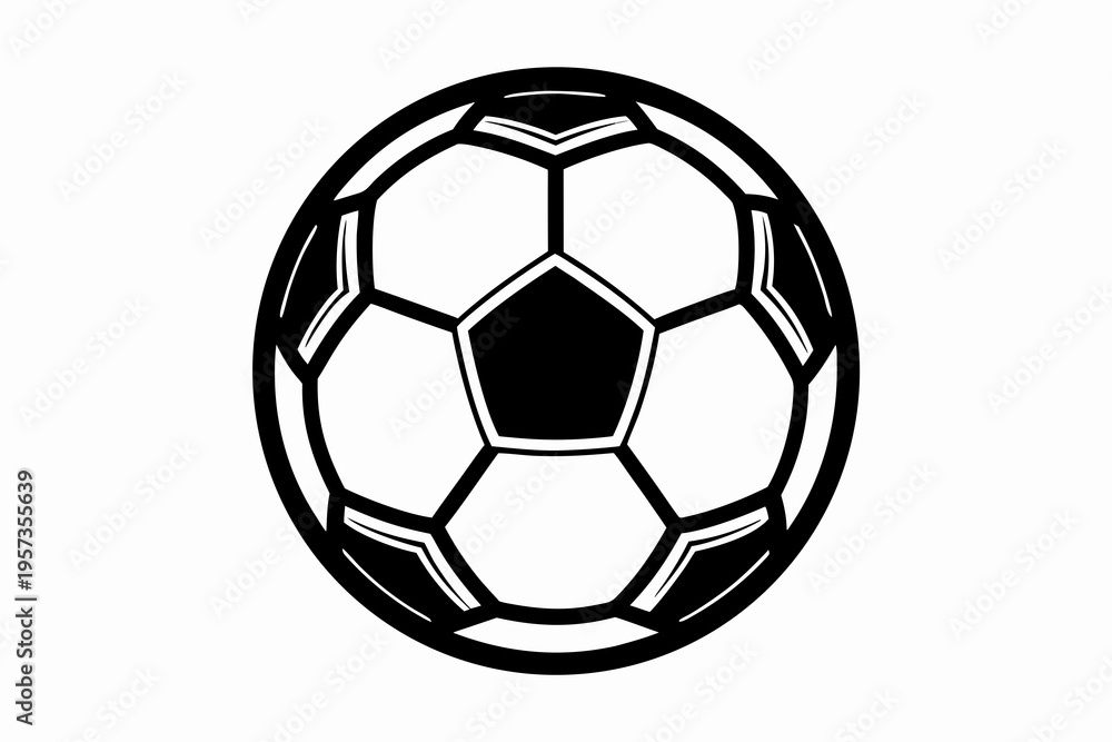 Naklejka premium football ball sport silhouette illustration for soccer game competition design