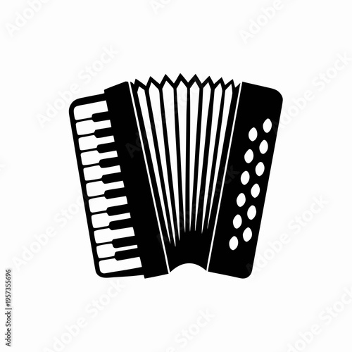concertina musical instrument icon silhouette illustration for folk music vintage sound design
