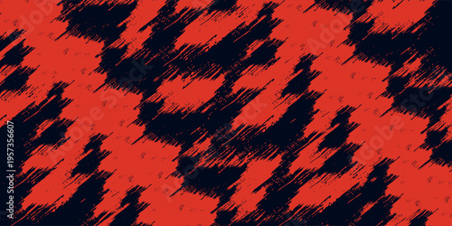 fast-paced abstract composition using sharp red diagonal lines over a black base, creating a sense of raw power, speed, and grit