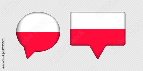 Free Download Flag of Poland in speech bubble. - GFXLoad