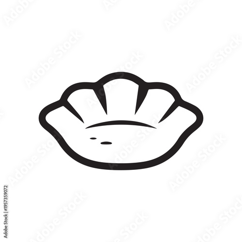 Half moon dim sum outline icon transparent vector isolated
