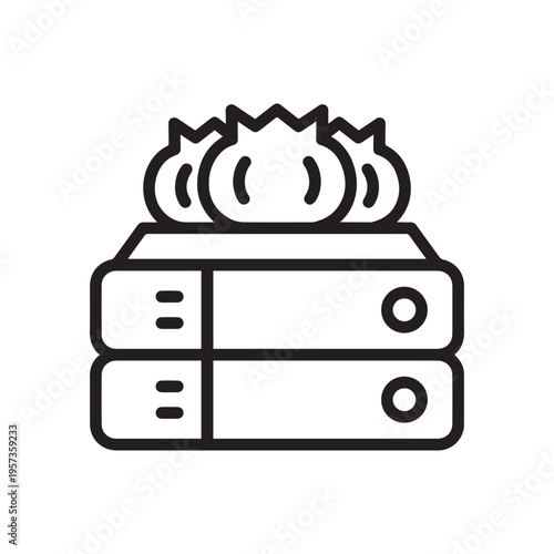 A simple single chinese dim sum icon for design element or coloring book element