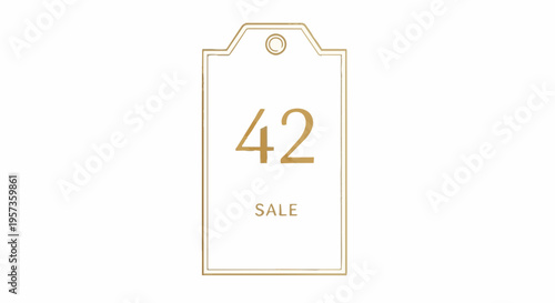 A high quality 4k hd professional commercial stock image of a sale tag with 42 percent off for marketing background template