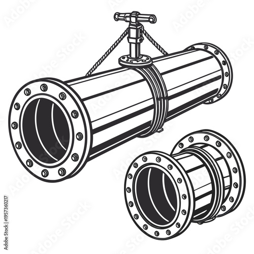Industrial pipe and flange connections industrial equipment