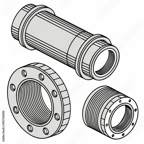 Threaded pipe fittings and flanges industrial