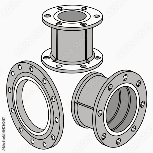 Industrial pipe flange connections metal