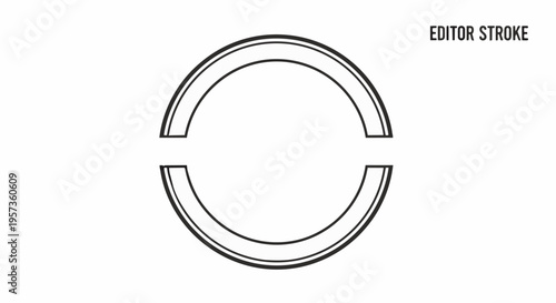 Editor stroke circle line art design.