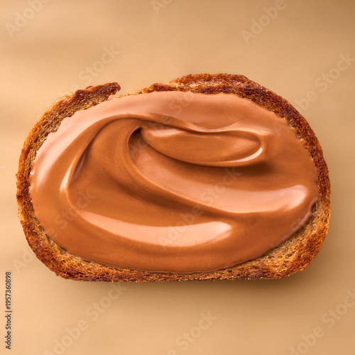 Bread with Chocolate Spread Close Up Food Texture