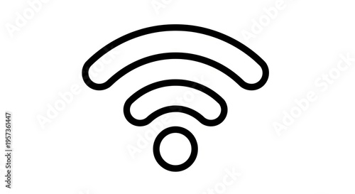 WiFi signal icon in minimalist design with black lines  