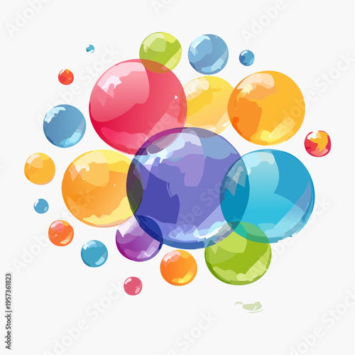 Glänzende Farbblasen