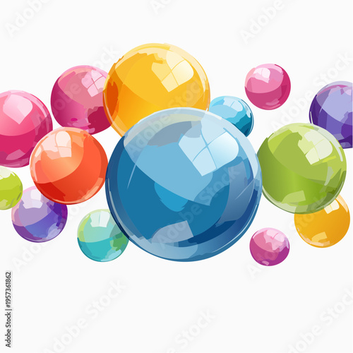 Glänzende Farbblasen