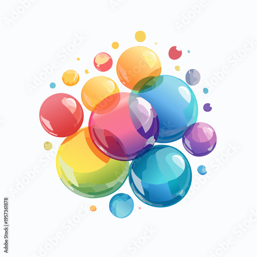 Glänzende Farbblasen