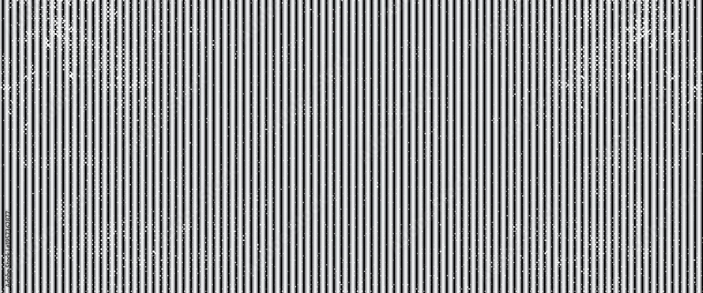 Fototapeta premium Narrow black-white vertical lines. Symmetric geometric ornament. Striped seamless pattern, abstract wallpaper. Digital paper for textile print, page fill. Vector