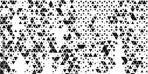 Triangular Halftone Texture Retro wave Vector Geometric Technology Abstract Background. Half Tone Triangles Retro Colored Pattern. Minimal 80s Style Dynamic Tech Structure Wallpaper