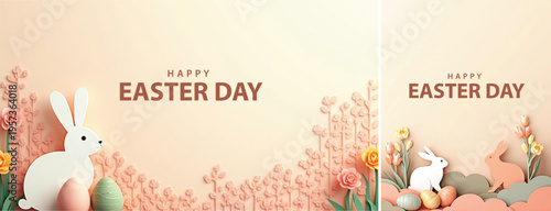 Elegant easter day background, Decorative happy easter day background for website, social media template