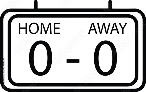 Scoreboard displaying the beginning of a game, with a sense of anticipation and a clean, graphic aesthetic.