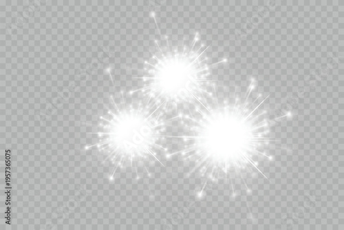 Festive fireworks in night sky, transparent background, Vector fireworks celebration, transparent PNG.