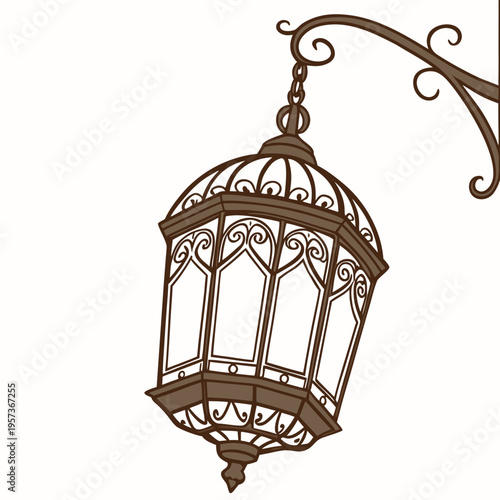 Brown Hanging Lantern decorative metalwork