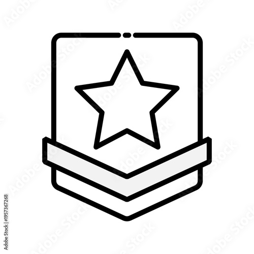 Elite star badge line icon