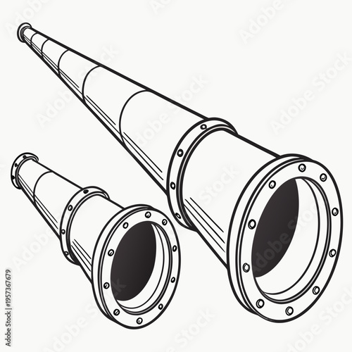 Industrial pipeline and connector metal construction