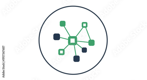 Abstract network connection, decentralized system, data flow icon