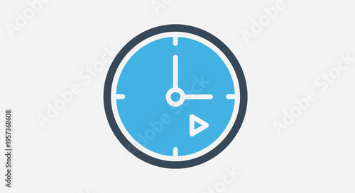 Modern Blue Clock Icon symbolizing Time Management and Scheduling