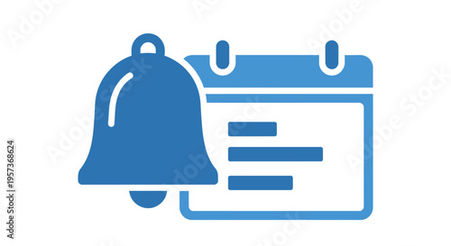 Bell Icon and Calendar Reminder - Notification and Scheduling Concept