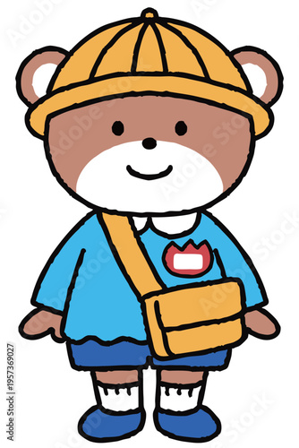 4月おたより素材　くまの園児