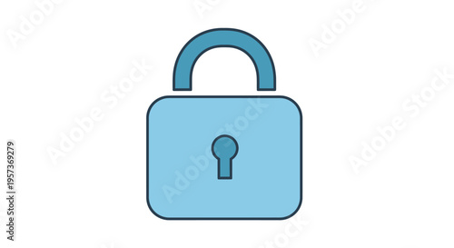 Blue Padlock Icon Symbolizing Security, Safety, and Protection