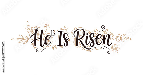 Christian Easter typography, inspirational religious lettering decorative vintage style