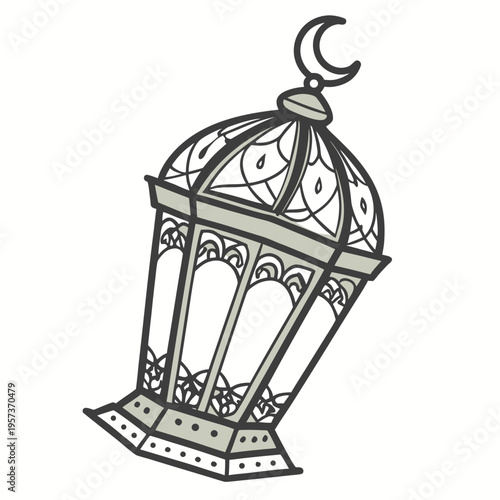 Lantern with crescent moon decorative lantern metal lantern