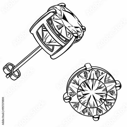 Diamond Stud Earrings jewelry fashion accessories luxury isolated