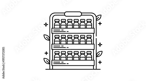 Online Pharmacy Concept with Shelves and Medicines