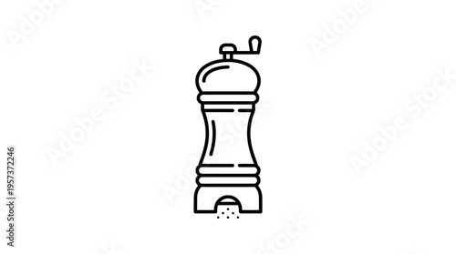 Minimalist Black and White Pepper Grinder Icon