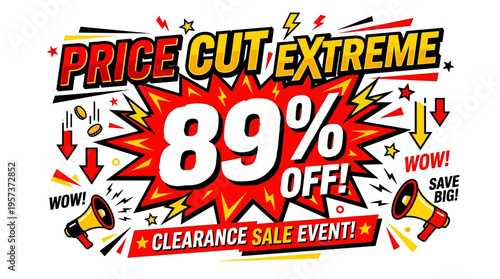 Price Cut Extreme Clearance Sale Banner