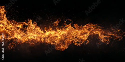 Tableau sur toile Fire sparks scattered on black