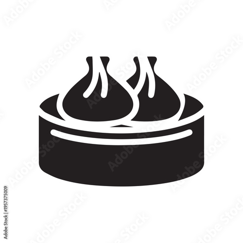 Chinese dumplings vector icon on white background 