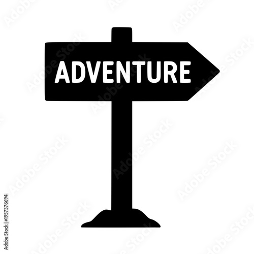 Trail signpost black white icon 