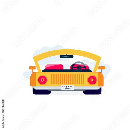 yellow taxi car. Yellow taxi car vector image. Yellow car vector illustration