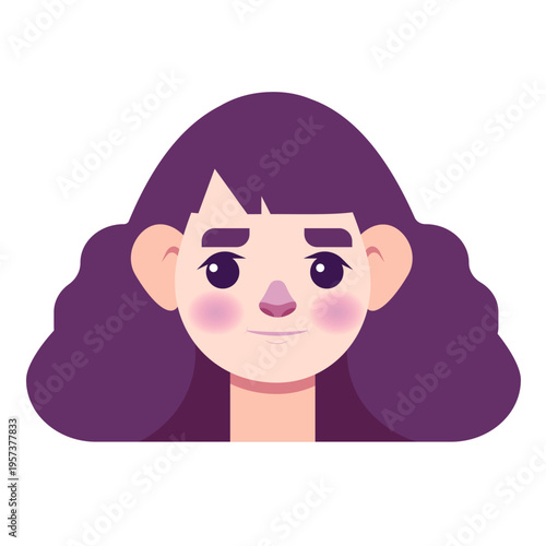 Векторное изображение девушки с розовыми волосами