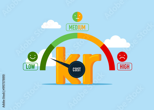 Financial transaction. Regulates rising inflation Sweden currency Swedish krona. Flat vector illustration