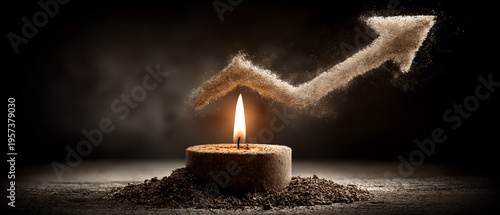 暗闇を照らす希望の光：成長と目標達成を表すキャンドルの炎