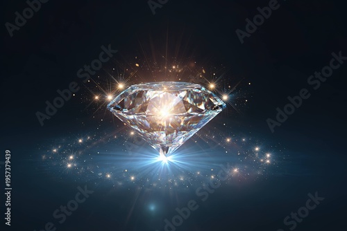 premium illustration of diamond surrounded by radiant sparkles