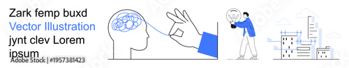 Foto Data analysis, mental health, innovation, artificial intelligence, human psychology, digital technology