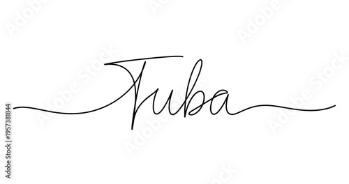 Elegant calligraphy name design: tuba signature style. No editable strokes