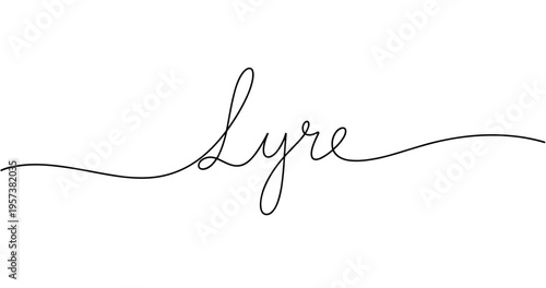 Elegant calligraphy of the word lyre in minimalist style. No editable strokes